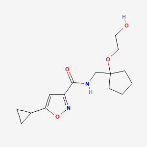 B2440483 5-cyclopropyl-N-((1-(2-hydroxyethoxy)cyclopentyl)methyl)isoxazole-3-carboxamide CAS No. 2175978-99-9