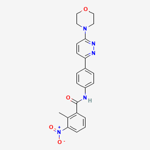 molecular formula C22H21N5O4 B2440488 2-methyl-N-(4-(6-morpholinopyridazin-3-yl)phenyl)-3-nitrobenzamide CAS No. 899746-07-7