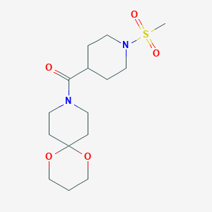 molecular formula C15H26N2O5S B2440489 (1-(Methylsulfonyl)piperidin-4-yl)(1,5-dioxa-9-azaspiro[5.5]undecan-9-yl)methanone CAS No. 1328954-16-0