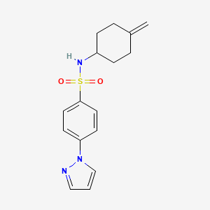 molecular formula C16H19N3O2S B2440491 N-(4-甲基亚甲基环己基)-4-(1H-吡唑-1-基)苯-1-磺酰胺 CAS No. 2097903-57-4