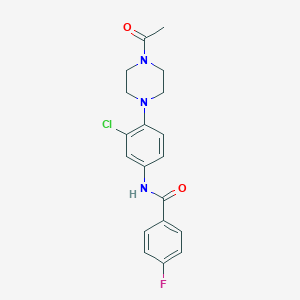 molecular formula C19H19ClFN3O2 B244050 N-[4-(4-acetylpiperazin-1-yl)-3-chlorophenyl]-4-fluorobenzamide 