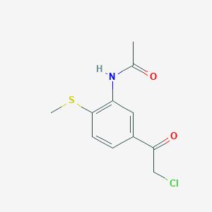 molecular formula C11H12ClNO2S B2440501 N-[5-(chloroacetyl)-2-(methylthio)phenyl]acetamide CAS No. 874623-14-0