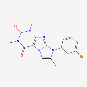 molecular formula C16H14BrN5O2 B2440502 6-(3-Bromophenyl)-2,4,7-trimethylpurino[7,8-a]imidazole-1,3-dione CAS No. 893367-26-5