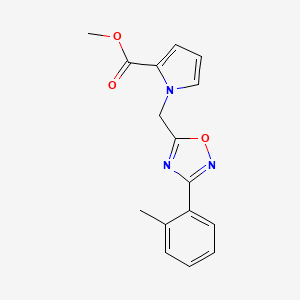 molecular formula C16H15N3O3 B2440503 methyl 1-{[3-(2-methylphenyl)-1,2,4-oxadiazol-5-yl]methyl}-1H-pyrrole-2-carboxylate CAS No. 1993057-81-0