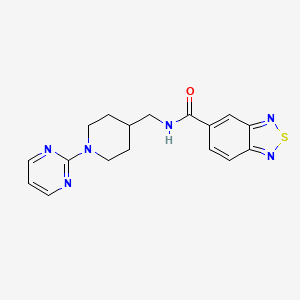 molecular formula C17H18N6OS B2440507 N-((1-(pyrimidin-2-yl)piperidin-4-yl)methyl)benzo[c][1,2,5]thiadiazole-5-carboxamide CAS No. 1235059-29-6