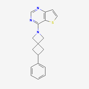 molecular formula C18H17N3S B2440511 4-(6-Phenyl-2-azaspiro[3.3]heptan-2-yl)thieno[3,2-d]pyrimidine CAS No. 2380009-53-8