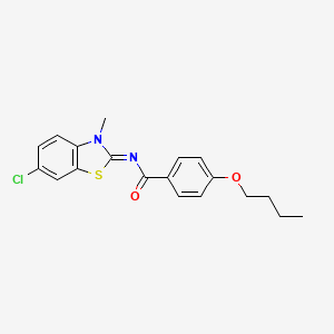 (Z)-4-butoxy-N-(6-chloro-3-methylbenzo[d]thiazol-2(3H)-ylidene)benzamide