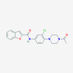 molecular formula C21H20ClN3O3 B244052 N-[4-(4-acetylpiperazin-1-yl)-3-chlorophenyl]-1-benzofuran-2-carboxamide 