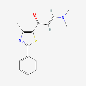 molecular formula C15H16N2OS B2440520 Propenone, 1-(4-methyl-2-phenyl-5-thiazolyl)-3-dimethylamino- CAS No. 257862-98-9