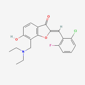 molecular formula C20H19ClFNO3 B2440523 (Z)-2-(2-chloro-6-fluorobenzylidene)-7-((diethylamino)methyl)-6-hydroxybenzofuran-3(2H)-one CAS No. 899413-57-1