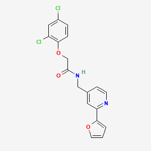 molecular formula C18H14Cl2N2O3 B2440525 2-(2,4-二氯苯氧基)-N-((2-(呋喃-2-基)吡啶-4-基)甲基)乙酰胺 CAS No. 2034439-45-5