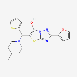 2-(Furan-2-yl)-5-((4-methylpiperidin-1-yl)(thiophen-2-yl)methyl)thiazolo[3,2-b][1,2,4]triazol-6-ol