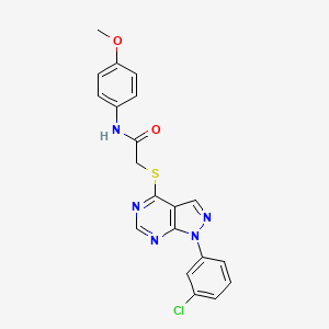 2-((1-(3-chlorophenyl)-1H-pyrazolo[3,4-d]pyrimidin-4-yl)thio)-N-(4-methoxyphenyl)acetamide