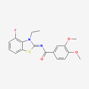 N-(3-ethyl-4-fluoro-1,3-benzothiazol-2-ylidene)-3,4-dimethoxybenzamide