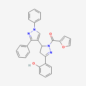 2-[2-(furan-2-carbonyl)-1',3'-diphenyl-3,4-dihydro-1'H,2H-[3,4'-bipyrazole]-5-yl]phenol