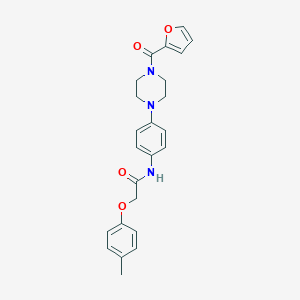 molecular formula C24H25N3O4 B244054 N-{4-[4-(2-furoyl)-1-piperazinyl]phenyl}-2-(4-methylphenoxy)acetamide 