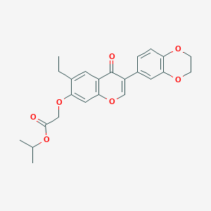 molecular formula C24H24O7 B2440545 2-[3-(2,3-二氢-1,4-苯并二氧杂环-6-基)-6-乙基-4-氧代色烯-7-基]氧基乙酸丙-2-酯 CAS No. 610764-99-3