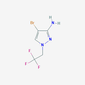 molecular formula C5H5BrF3N3 B2440546 4-bromo-1-(2,2,2-trifluoroethyl)-1H-pyrazol-3-amine CAS No. 1006471-06-2