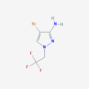 molecular formula C5H5BrF3N3 B2440546 4-溴-1-(2,2,2-三氟乙基)-1H-吡唑-3-胺 CAS No. 1006471-06-2