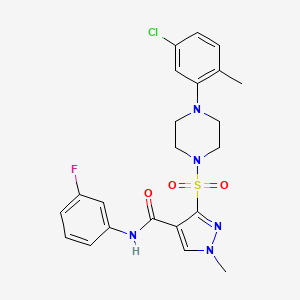 molecular formula C22H23ClFN5O3S B2440549 Methyl 4-[(5-chloro-2-methylphenyl)amino]-7-methyl-1,8-naphthyridine-3-carboxylate CAS No. 1189688-45-6