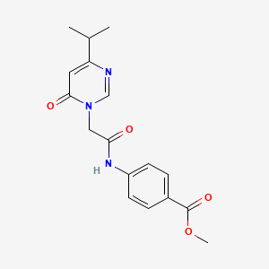 molecular formula C17H19N3O4 B2440552 methyl 4-(2-(4-isopropyl-6-oxopyrimidin-1(6H)-yl)acetamido)benzoate CAS No. 1203057-40-2