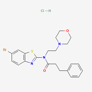 molecular formula C22H25BrClN3O2S B2440553 N-(6-溴苯并[d]噻唑-2-基)-N-(2-吗啉乙基)-3-苯基丙酰胺盐酸盐 CAS No. 1216926-99-6