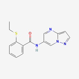 molecular formula C15H14N4OS B2440558 2-(乙硫基)-N-(吡唑并[1,5-a]嘧啶-6-基)苯甲酰胺 CAS No. 2034620-94-3