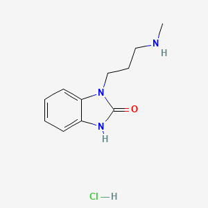 molecular formula C11H16ClN3O B2440559 1-[3-(methylamino)propyl]-1,3-dihydro-2H-benzimidazol-2-one hydrochloride CAS No. 1172831-89-8