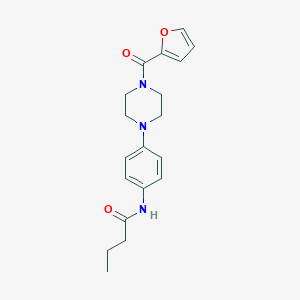 molecular formula C19H23N3O3 B244056 N-{4-[4-(furan-2-ylcarbonyl)piperazin-1-yl]phenyl}butanamide 