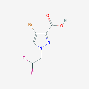 molecular formula C6H5BrF2N2O2 B2440561 Acide 4-bromo-1-(2,2-difluoroéthyl)-1H-pyrazole-3-carboxylique CAS No. 1006462-05-0