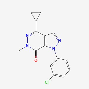 molecular formula C15H13ClN4O B2440562 1-(3-chlorophenyl)-4-cyclopropyl-6-methyl-1H-pyrazolo[3,4-d]pyridazin-7(6H)-one CAS No. 1172444-10-8