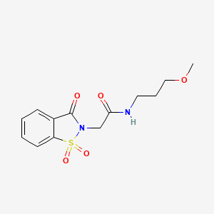 N-(3-methoxypropyl)-2-(1,1,3-trioxo-1,2-benzothiazol-2-yl)acetamide