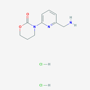molecular formula C10H15Cl2N3O2 B2440567 盐酸二氢-3-[6-(氨甲基)吡啶-2-基]-1,3-恶嗪烷-2-酮 CAS No. 2251053-83-3
