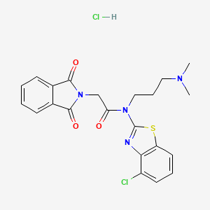 molecular formula C22H22Cl2N4O3S B2440572 N-(4-chlorobenzo[d]thiazol-2-yl)-N-(3-(dimethylamino)propyl)-2-(1,3-dioxoisoindolin-2-yl)acetamide hydrochloride CAS No. 1216417-93-4