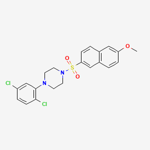 molecular formula C21H20Cl2N2O3S B2440573 1-(2,5-Dichlorophenyl)-4-[(6-methoxynaphthalen-2-yl)sulfonyl]piperazine CAS No. 1904123-71-2