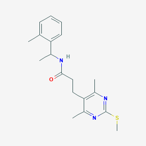 molecular formula C19H25N3OS B2440574 3-[4,6-dimethyl-2-(methylsulfanyl)pyrimidin-5-yl]-N-[1-(2-methylphenyl)ethyl]propanamide CAS No. 1030230-34-2