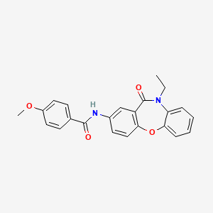 molecular formula C23H20N2O4 B2440575 N-(10-ethyl-11-oxo-10,11-dihydrodibenzo[b,f][1,4]oxazepin-2-yl)-4-methoxybenzamide CAS No. 922107-71-9