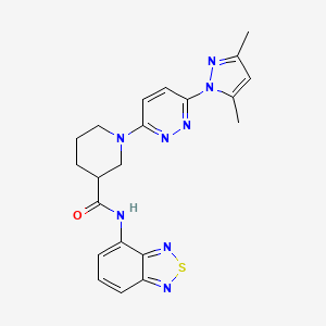 molecular formula C21H22N8OS B2440578 N-(benzo[c][1,2,5]thiadiazol-4-yl)-1-(6-(3,5-dimethyl-1H-pyrazol-1-yl)pyridazin-3-yl)piperidine-3-carboxamide CAS No. 1334368-68-1