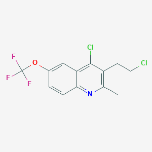 molecular formula C13H10Cl2F3NO B2440586 4-氯-3-(2-氯乙基)-2-甲基-6-(三氟甲氧基)喹啉 CAS No. 866133-05-3