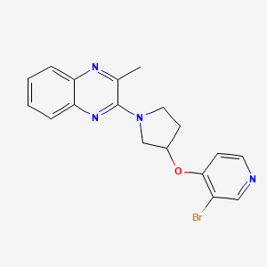 molecular formula C18H17BrN4O B2440589 2-[3-(3-Bromopyridin-4-yl)oxypyrrolidin-1-yl]-3-methylquinoxaline CAS No. 2380085-90-3