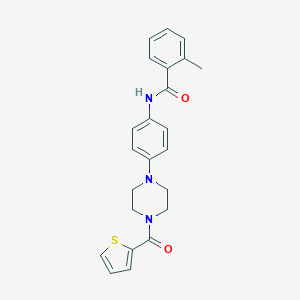 molecular formula C23H23N3O2S B244059 2-methyl-N-{4-[4-(2-thienylcarbonyl)-1-piperazinyl]phenyl}benzamide 