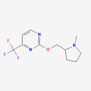 molecular formula C11H14F3N3O B2440590 2-[(1-Méthylpyrrolidin-2-yl)méthoxy]-4-(trifluorométhyl)pyrimidine CAS No. 2198987-50-5