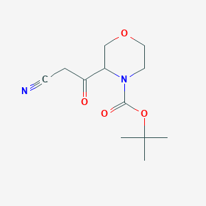 molecular formula C12H18N2O4 B2440595 Tert-butyl 3-cyanoacetyl-4-morpholinecarboxylate CAS No. 887592-71-4
