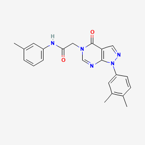 molecular formula C22H21N5O2 B2440600 2-[1-(3,4-dimethylphenyl)-4-oxopyrazolo[3,4-d]pyrimidin-5-yl]-N-(3-methylphenyl)acetamide CAS No. 852451-25-3