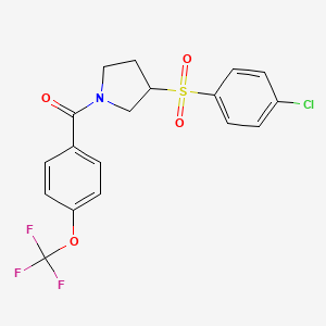 (3-((4-Chlorophenyl)sulfonyl)pyrrolidin-1-yl)(4-(trifluoromethoxy)phenyl)methanone