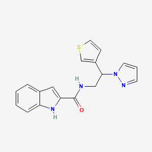 N-(2-(1H-pyrazol-1-yl)-2-(thiophen-3-yl)ethyl)-1H-indole-2-carboxamide