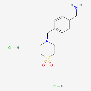 4-{[4-(Aminomethyl)phenyl]methyl}-1lambda6-thiomorpholine-1,1-dione dihydrochloride