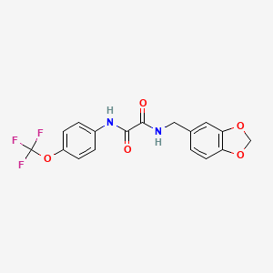 molecular formula C17H13F3N2O5 B2440610 N1-(benzo[d][1,3]dioxol-5-ylmethyl)-N2-(4-(trifluoromethoxy)phenyl)oxalamide CAS No. 941894-24-2