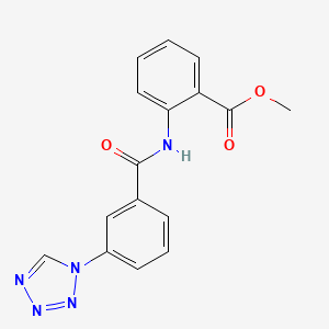 molecular formula C16H13N5O3 B2440627 methyl 2-[3-(1H-1,2,3,4-tetrazol-1-yl)benzamido]benzoate CAS No. 887635-90-7