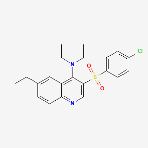 molecular formula C21H23ClN2O2S B2440629 3-((4-氯苯基)磺酰基)-N,N,6-三乙基喹啉-4-胺 CAS No. 895649-58-8